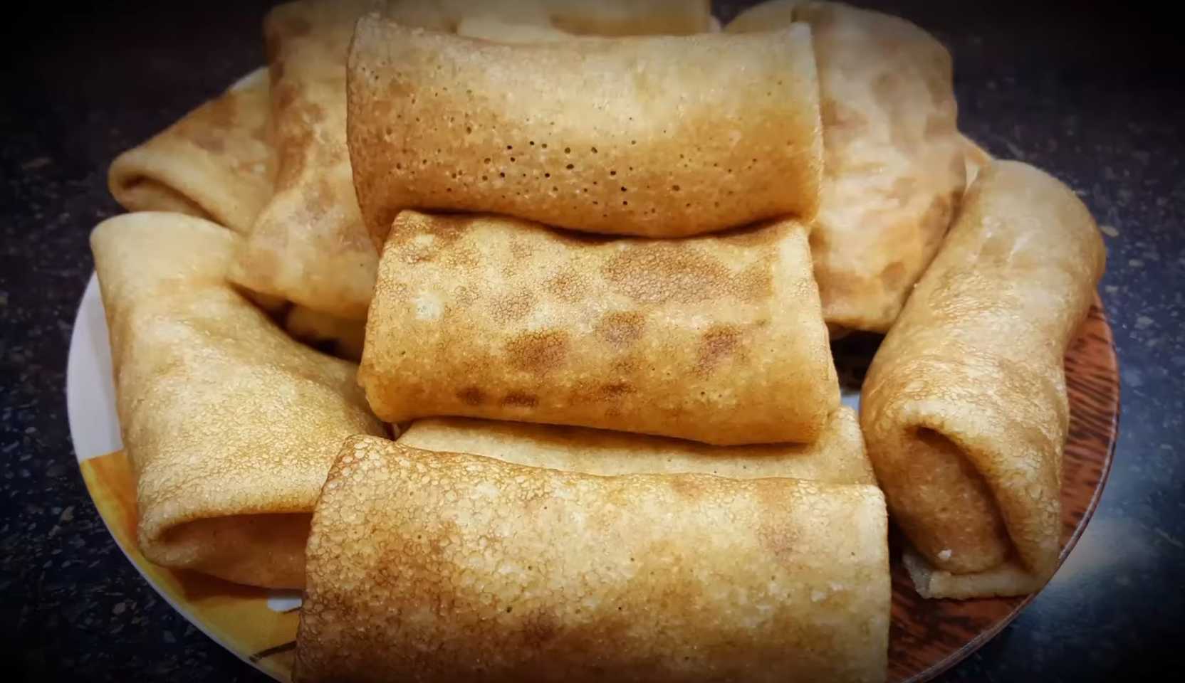 Изображение блюда: Блины с мясом и рисом — Eda.Video