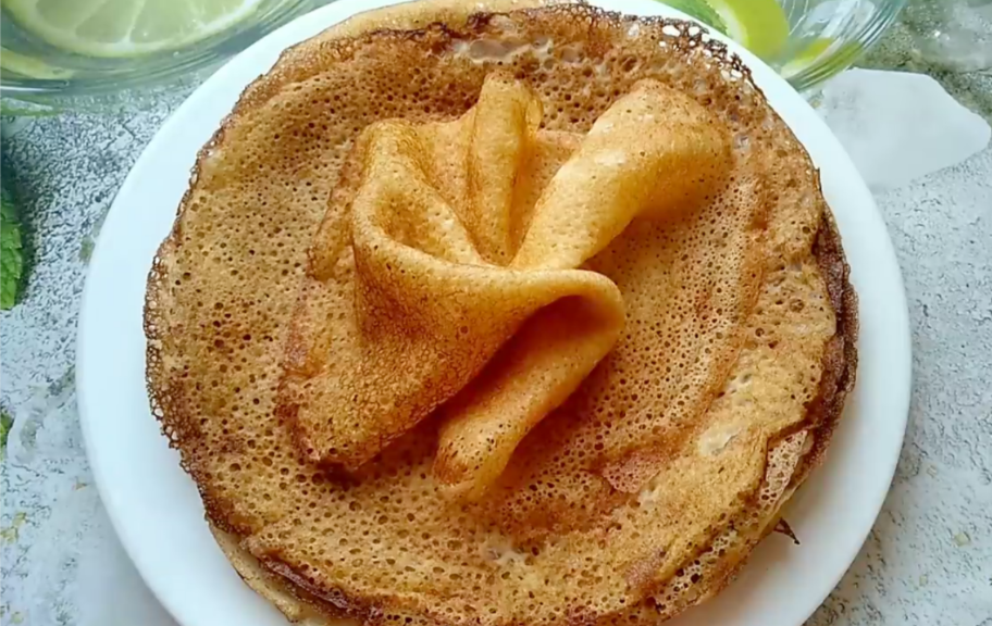 Рецепт: Ажурные блины на молоке