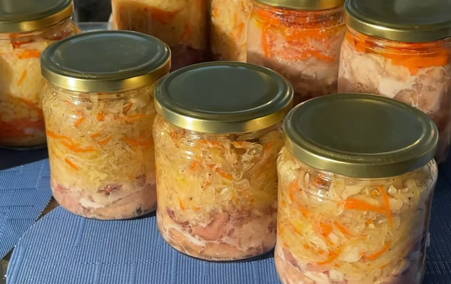 Рецепт: Тушенка с крупами и овощами на зиму