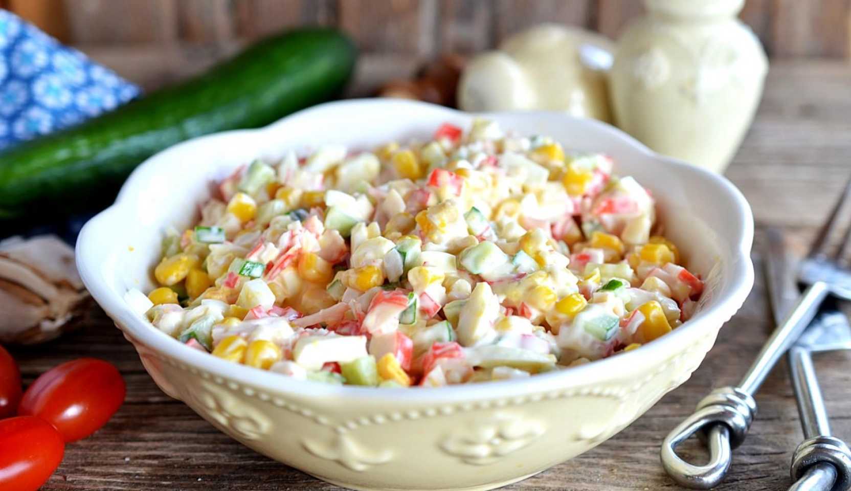 Изображение блюда: ПП крабовый салат — Eda.Video