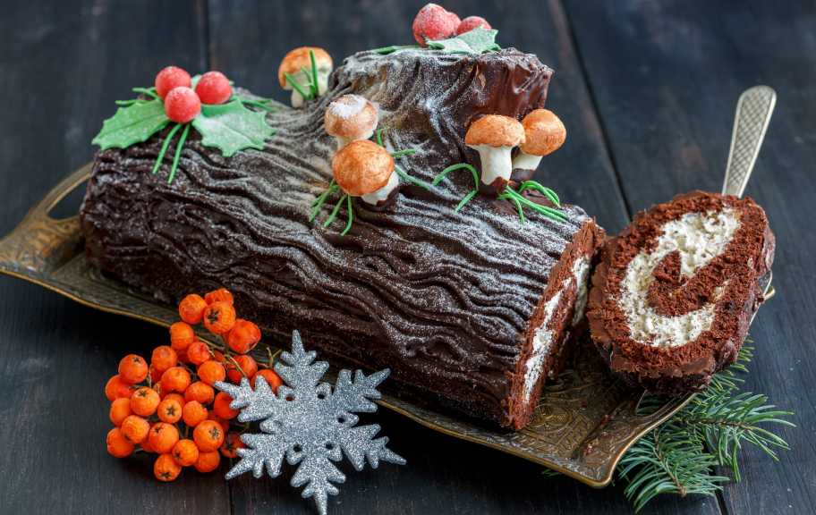 Рецепт: Торт «Рождественское полено» (BÛCHE DE NOËL)