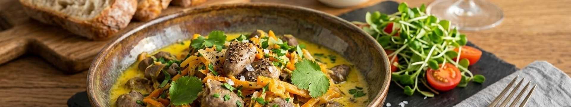 Куриные сердечки с овощами в сливочном соусе — Eda.Video