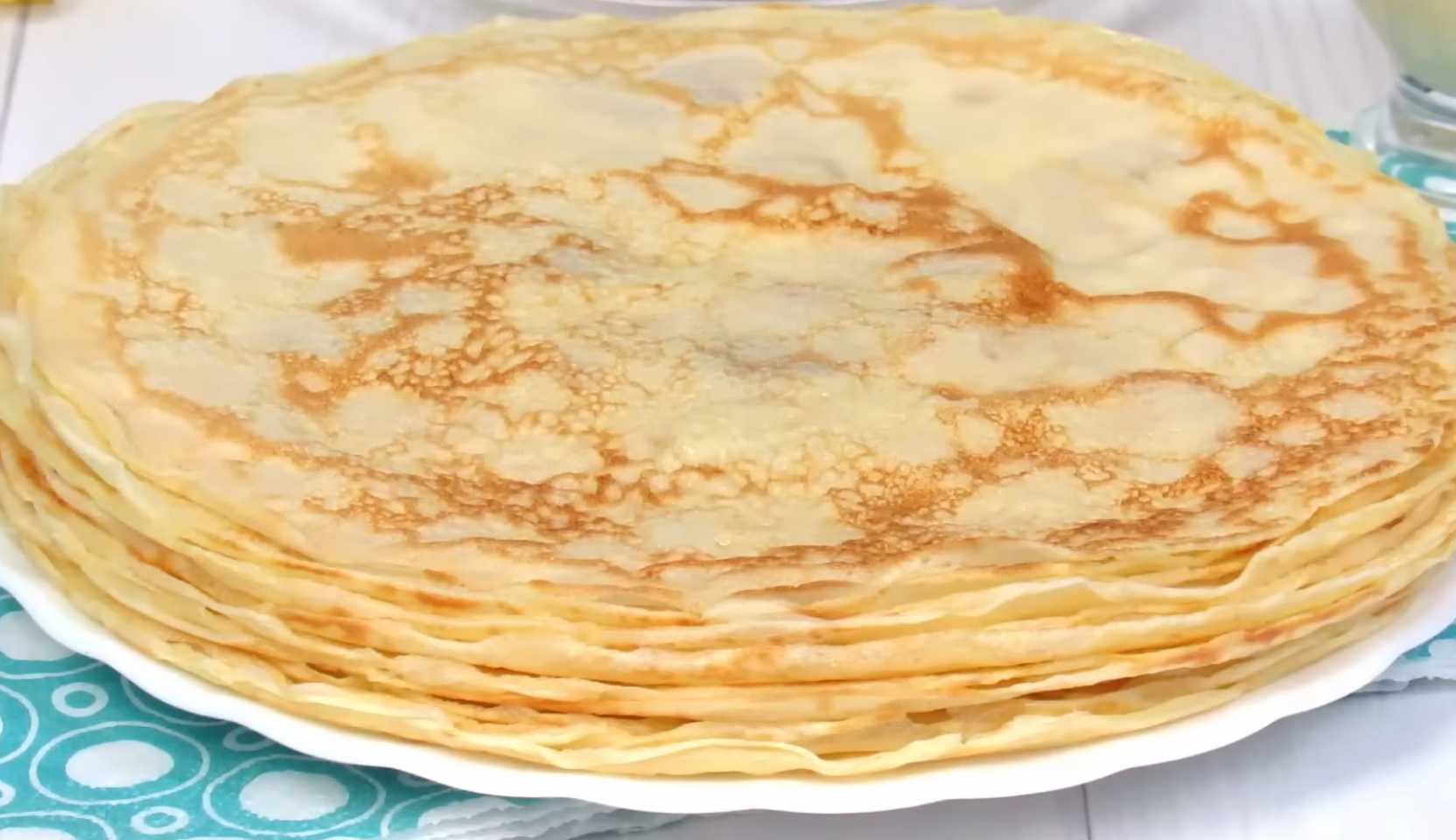 Изображение блюда: Быстрый рецепт блинов на молоке — Eda.Video