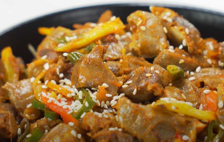 Рецепт: Куриные желудки по-корейски
