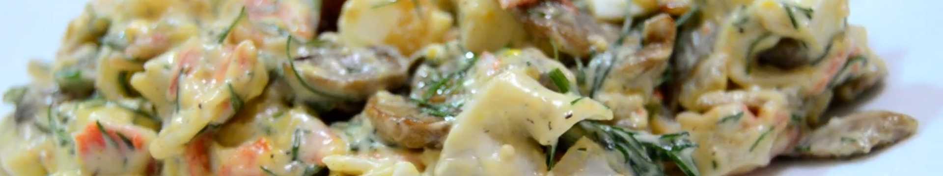 Салат с грибами и крабовыми палочками — Eda.Video