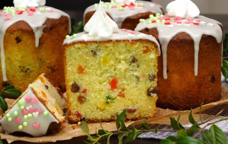 Рецепт: Творожный кулич на Пасху