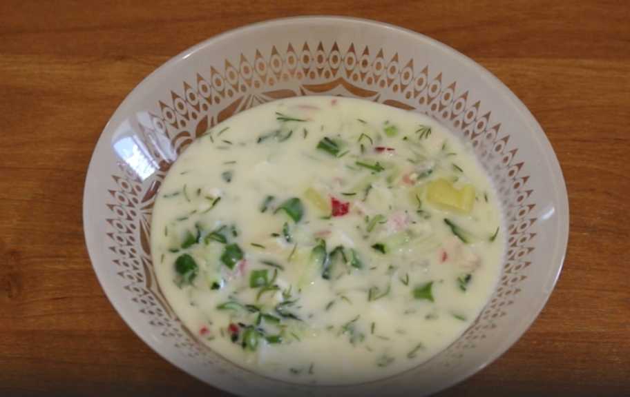 Новый рецепт: Окрошка на кефире с курицей — Eda.Video