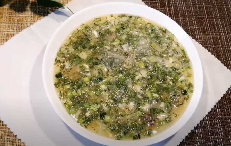 Рецепт: Окрошка на квасе с мясом
