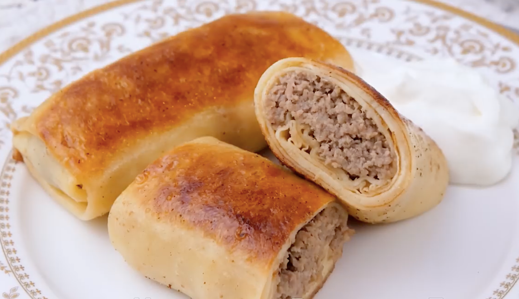 Изображение блюда: Блины с мясом — Eda.Video