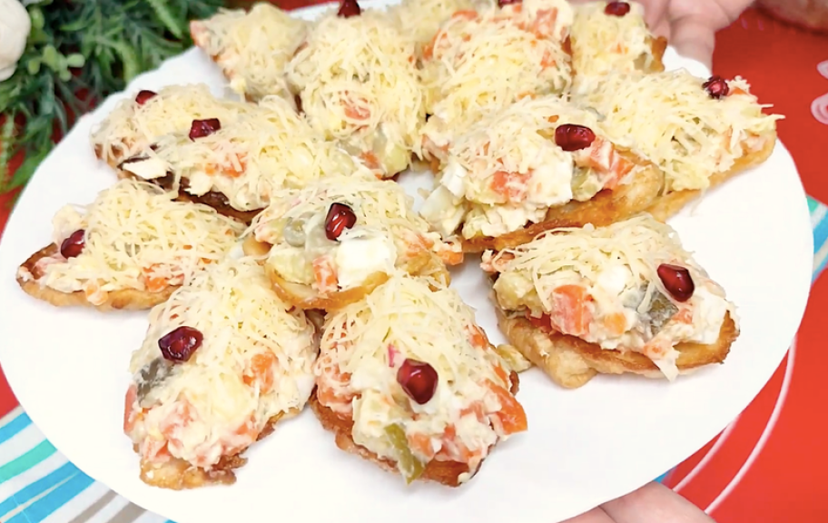 Новый рецепт: Оливье в тарталетках — Eda.Video