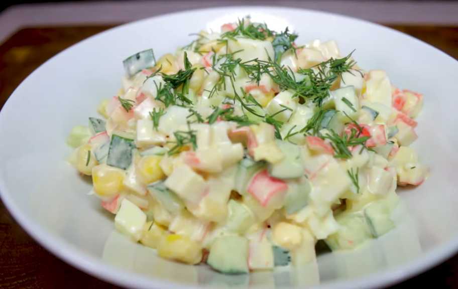 Новый рецепт: Крабовый салат без риса — Eda.Video