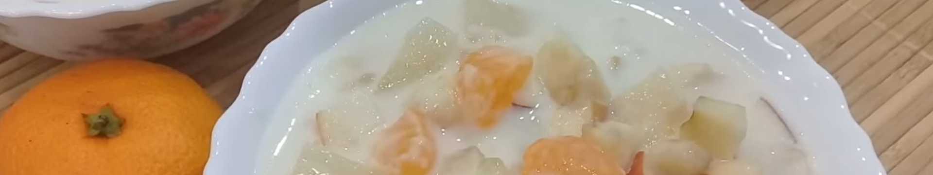 Фруктовый салат в молочном желе — Eda.Video