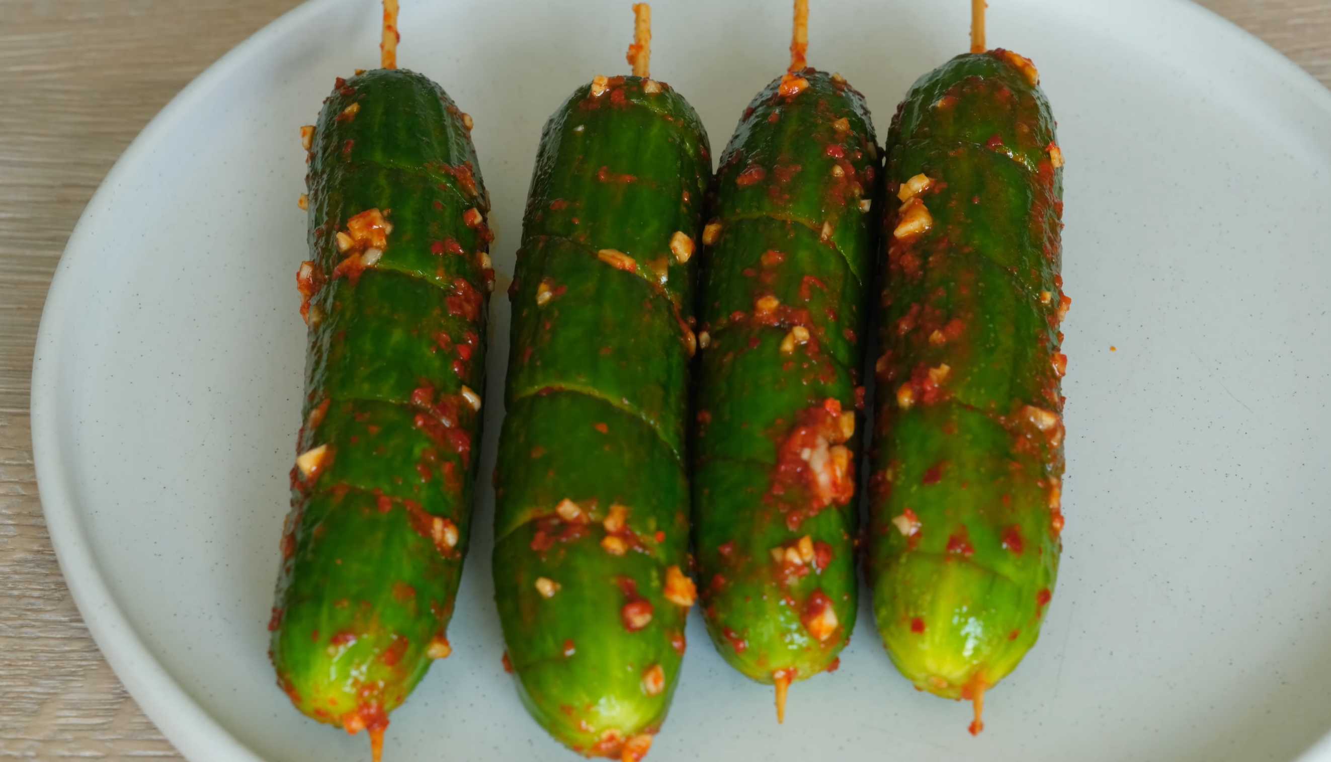 Быстрое кимчи из огурцов на шпажках-Шаг 9