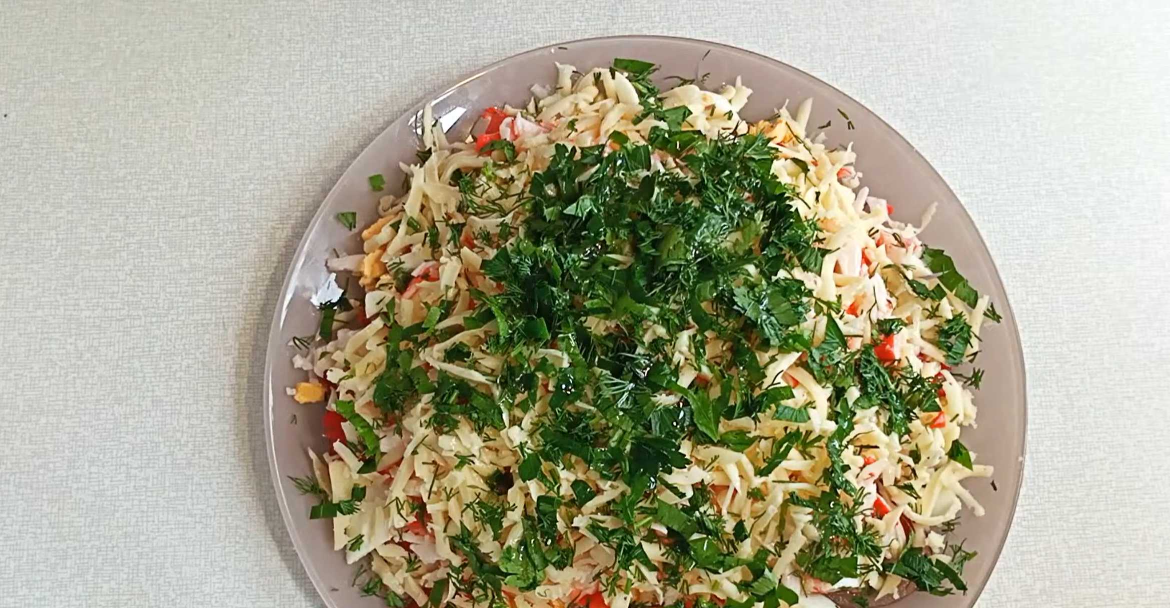 Крабовый салат без майонеза-Шаг 7