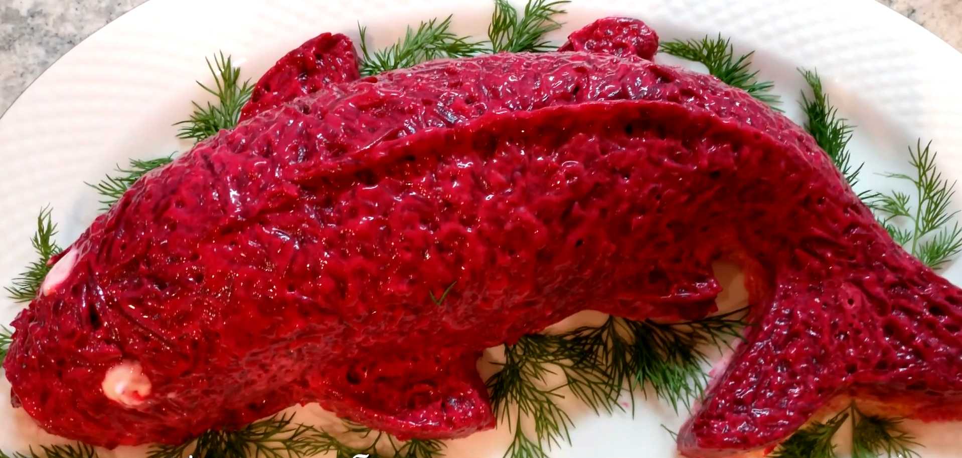 Селедка под шубой в форме рыбы-Шаг 12