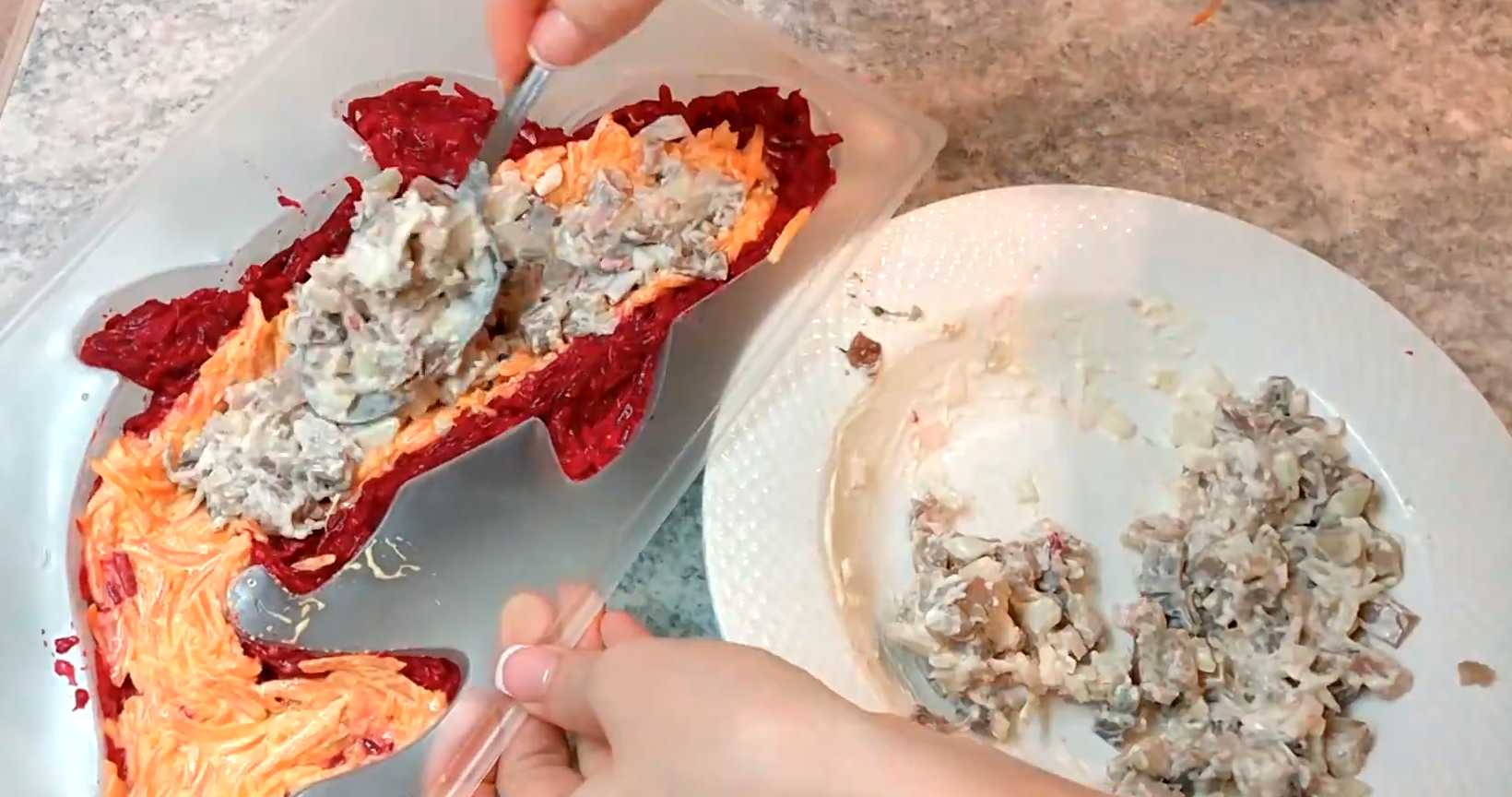 Селедка под шубой в форме рыбы-Шаг 9