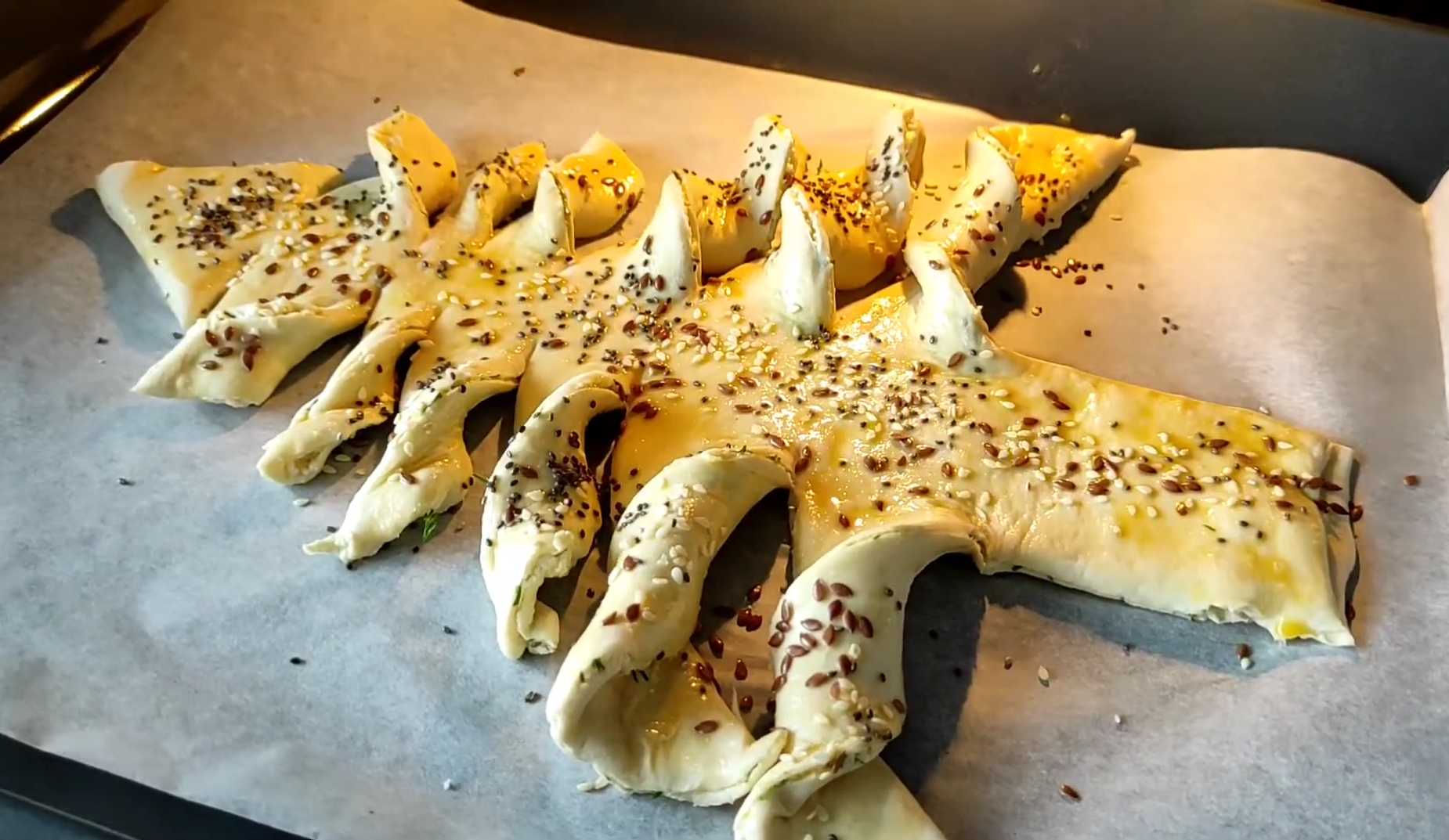 Пирог "Ёлочка" из слоеного теста-Шаг 10