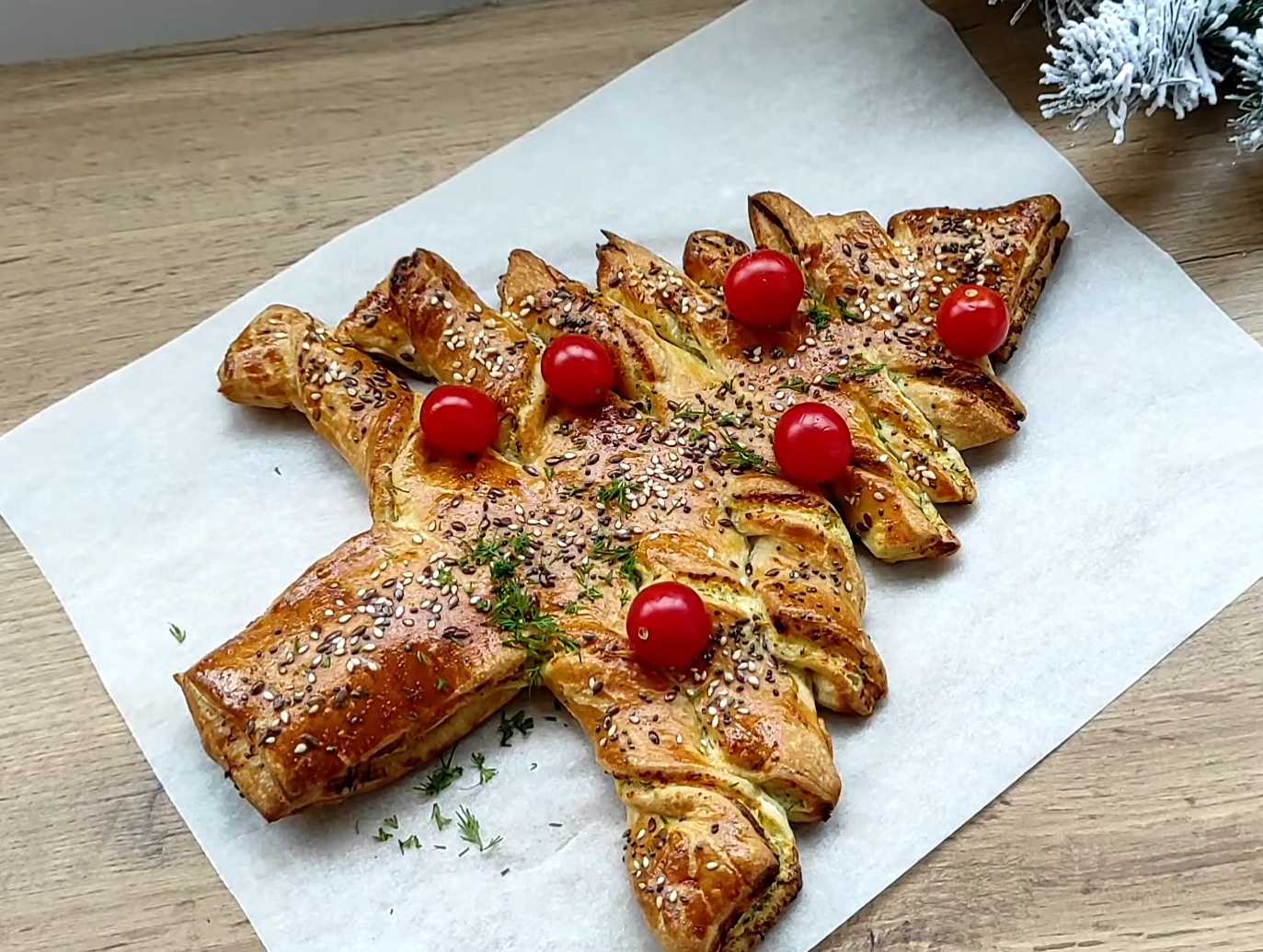 Пирог "Ёлочка" из слоеного теста-Шаг 12