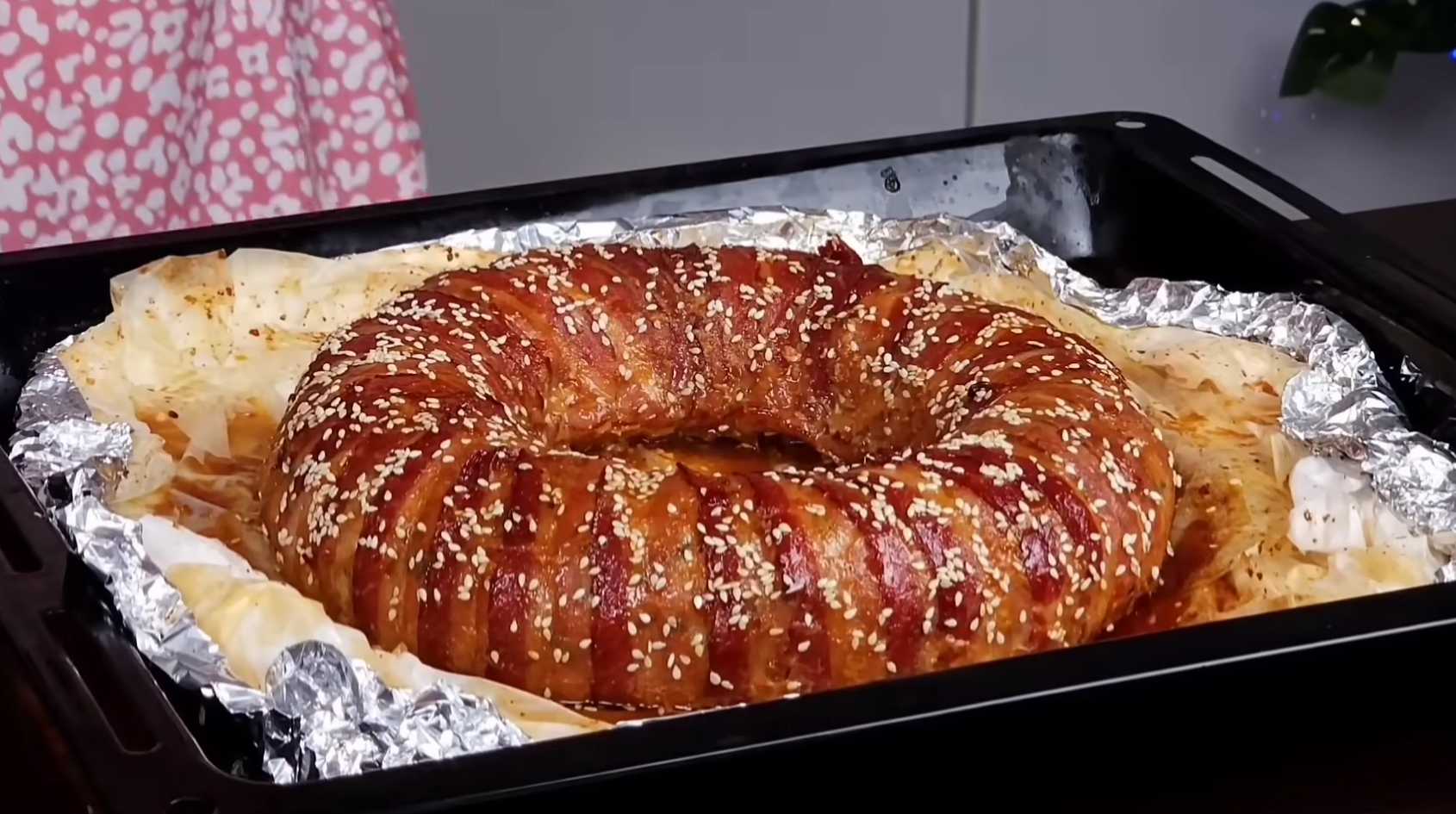 Мясной рулет с сыром и овощами в беконе-Шаг 18