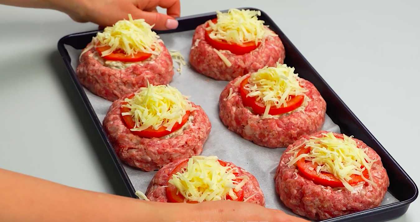 Гнезда из фарша с грибами и помидорами-Шаг 11