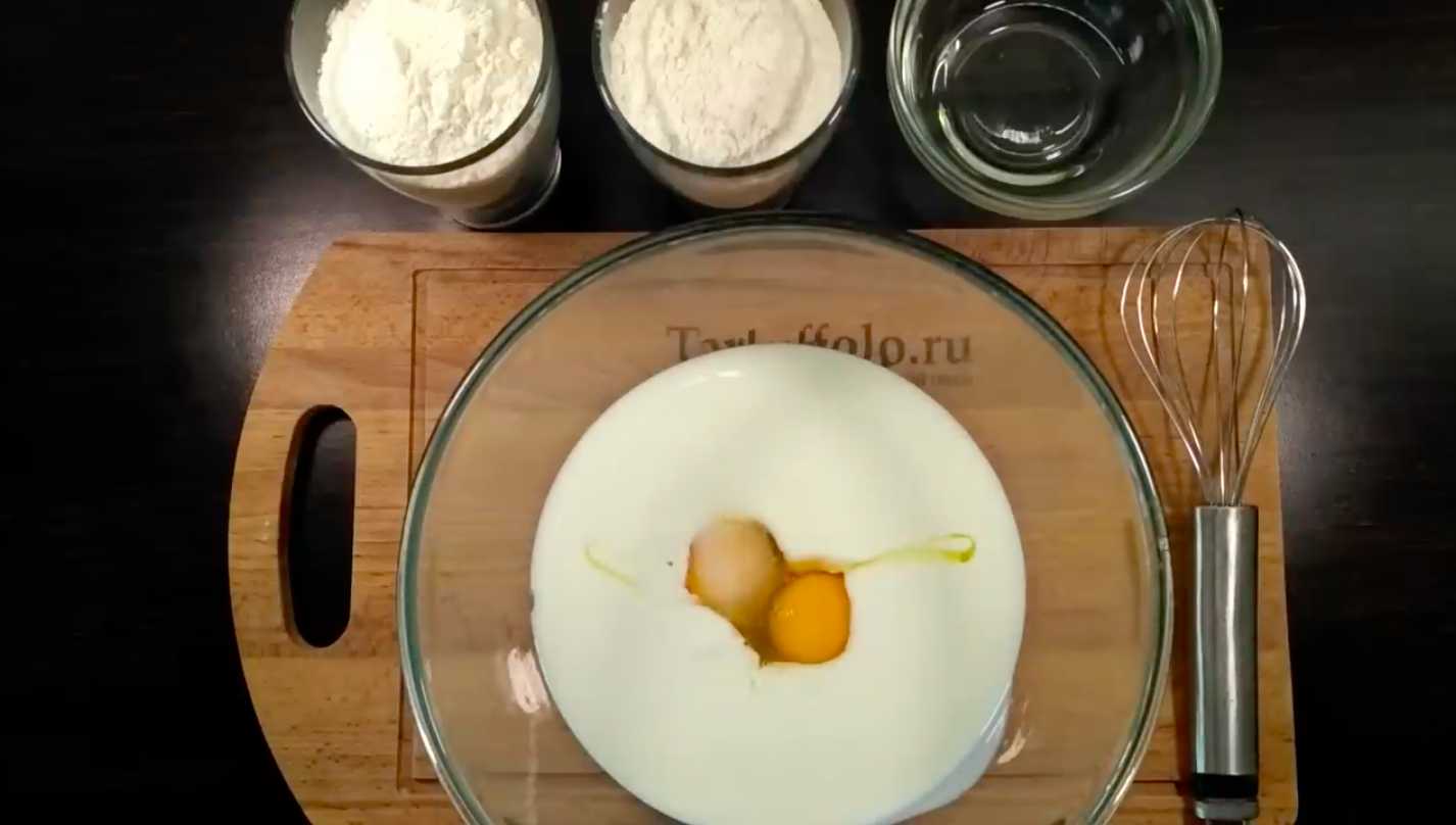 Блины на кефире с кипятком-Шаг 1