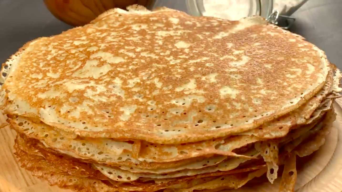 Блины на молоке с дырочками-Шаг 11