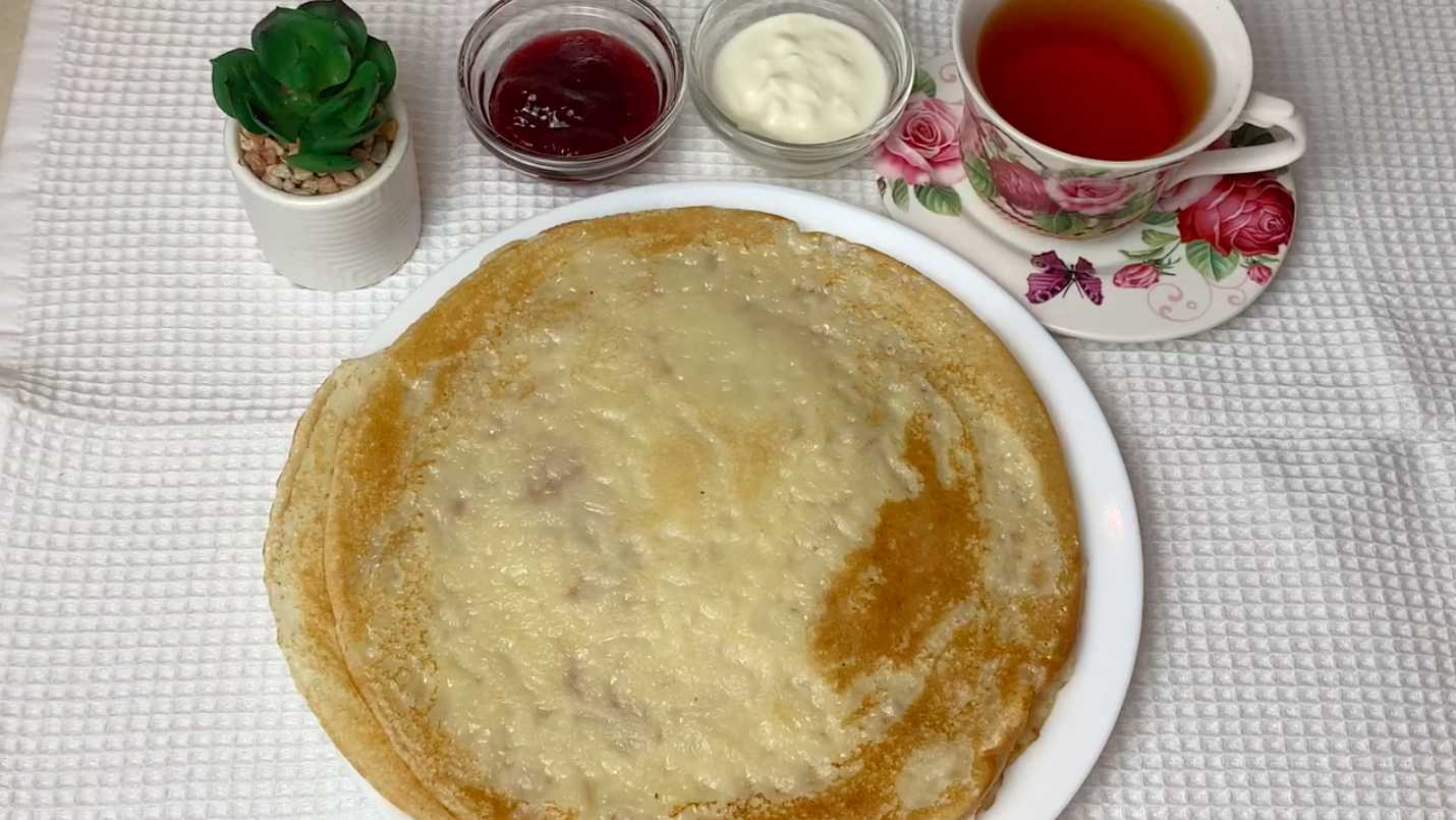 Блины на молоке без яиц-Шаг 13