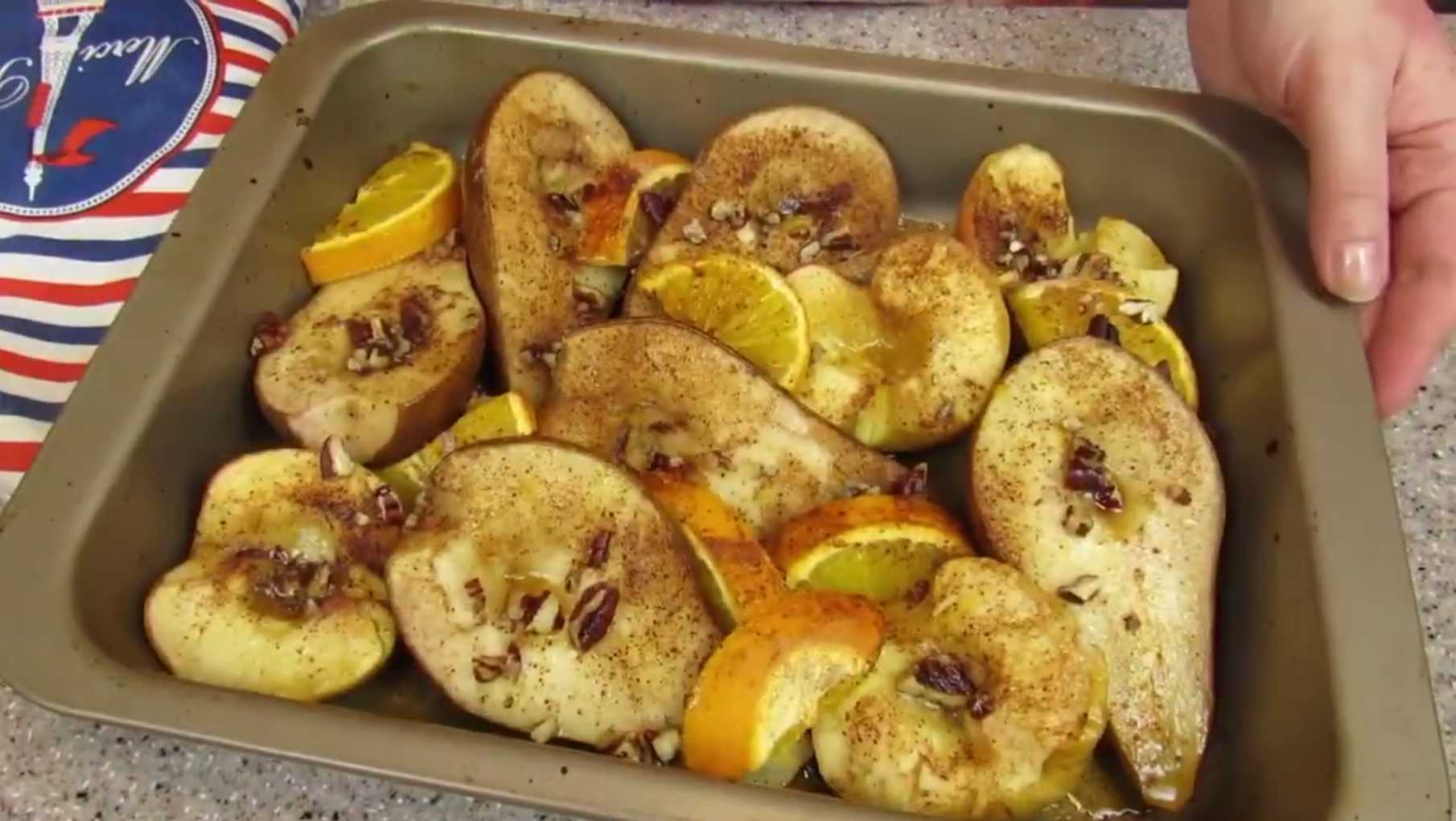 Запеченные яблоки и груши с апельсином-Шаг 11