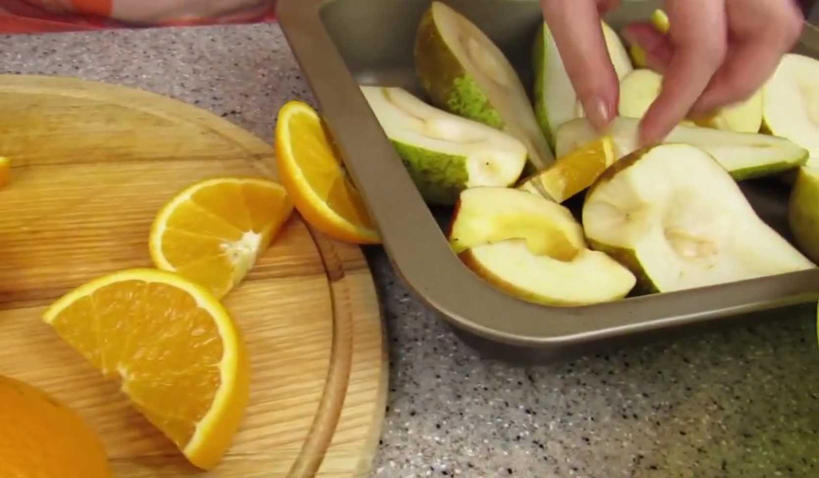 Запеченные яблоки и груши с апельсином-Шаг 3