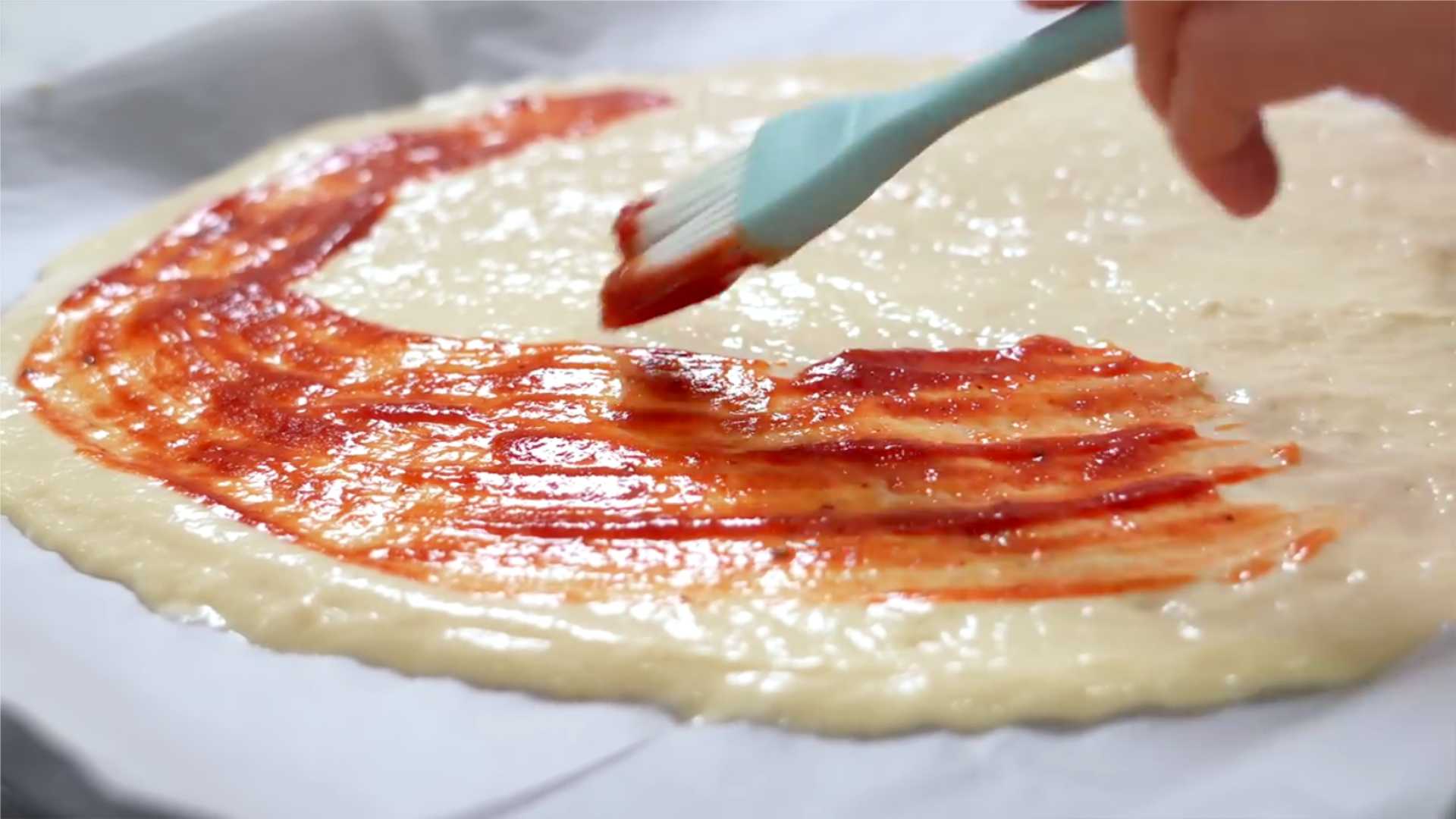 Пицца на жидком тесте с колбасой-Шаг 10