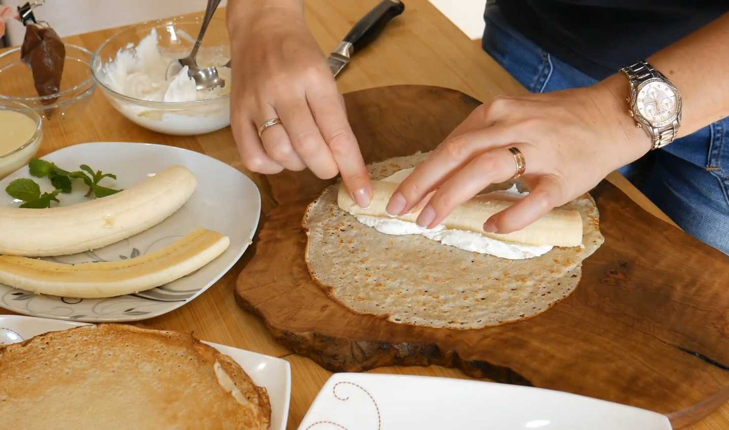 Блины с творогом и бананом-Шаг 11