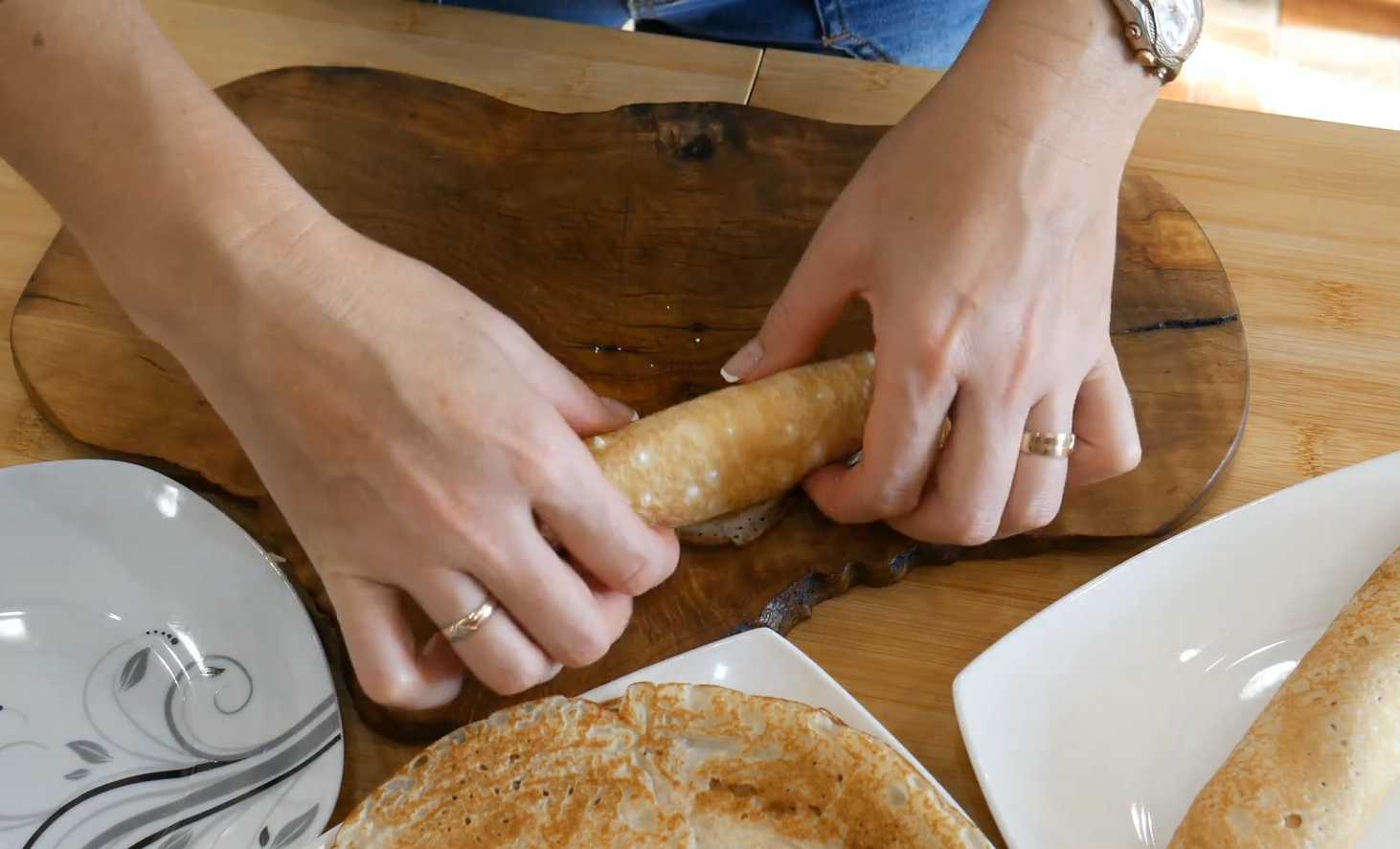 Блины с творогом и бананом-Шаг 12