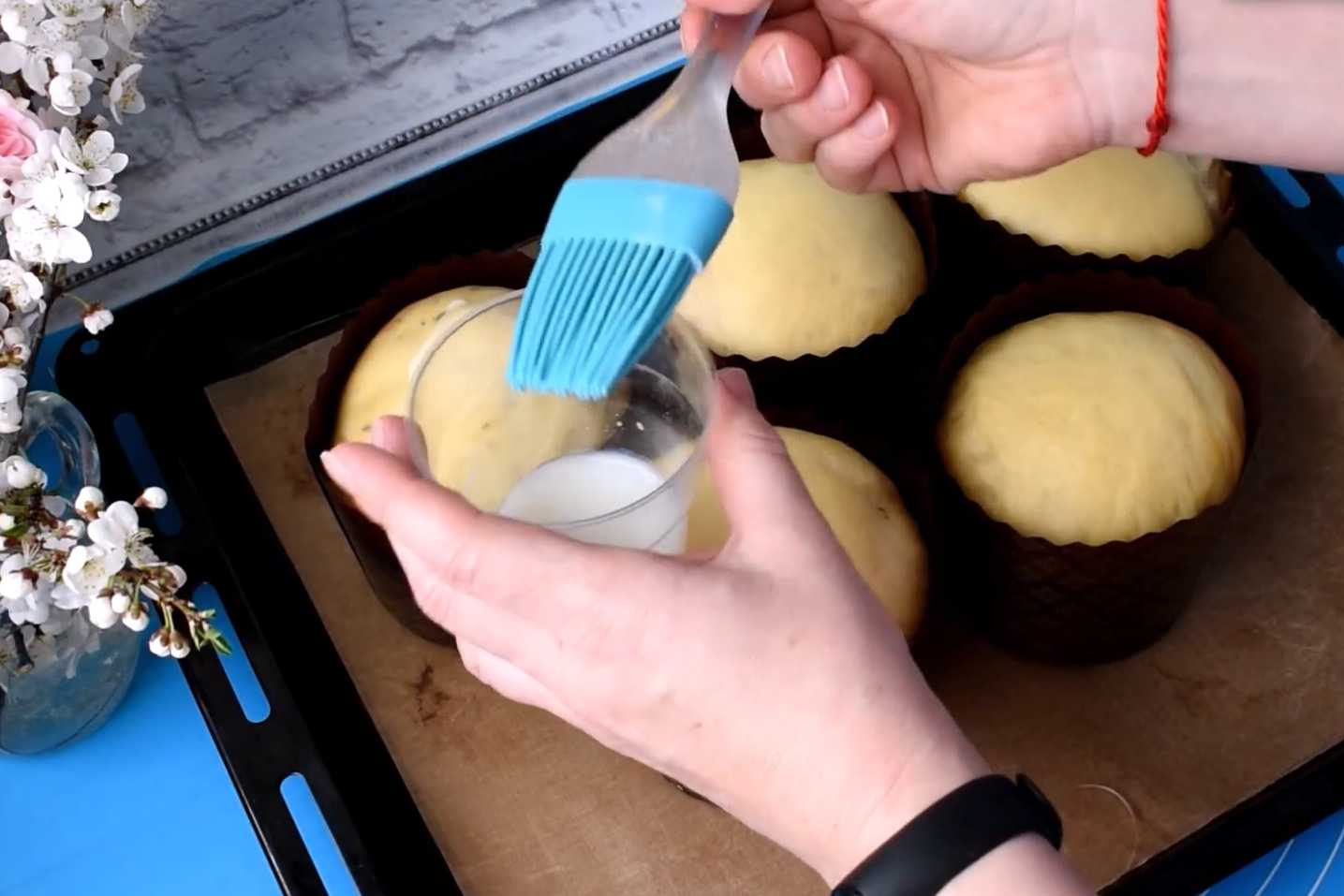 Кулич на сметане с ореховой начинкой-Шаг 16