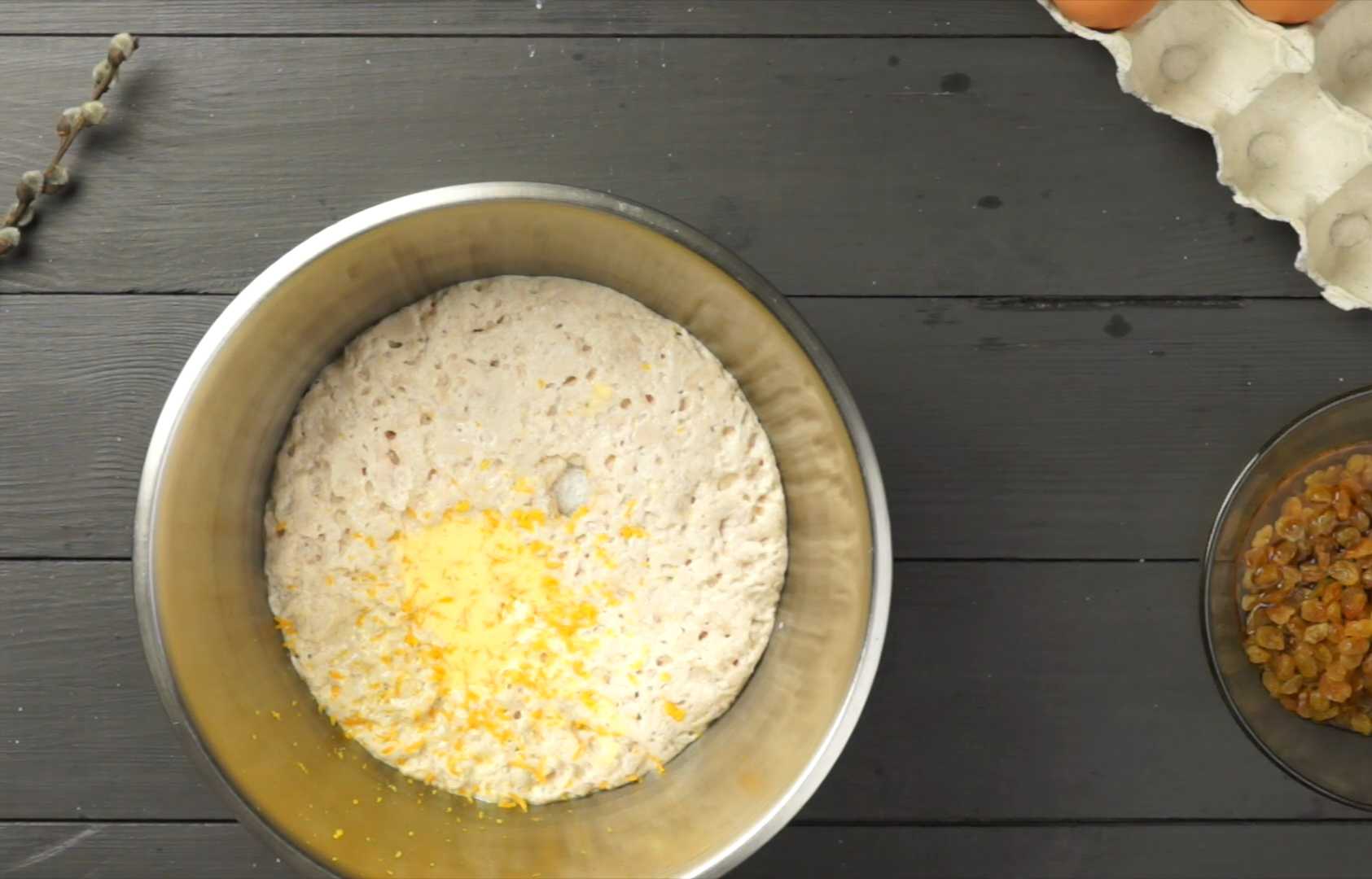 Классический пасхальный кулич с изюмом и коньяком-Шаг 6