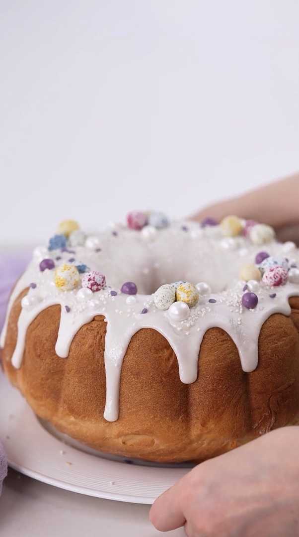 Кулич-венок с начинкой из изюма и орехов-Шаг 11