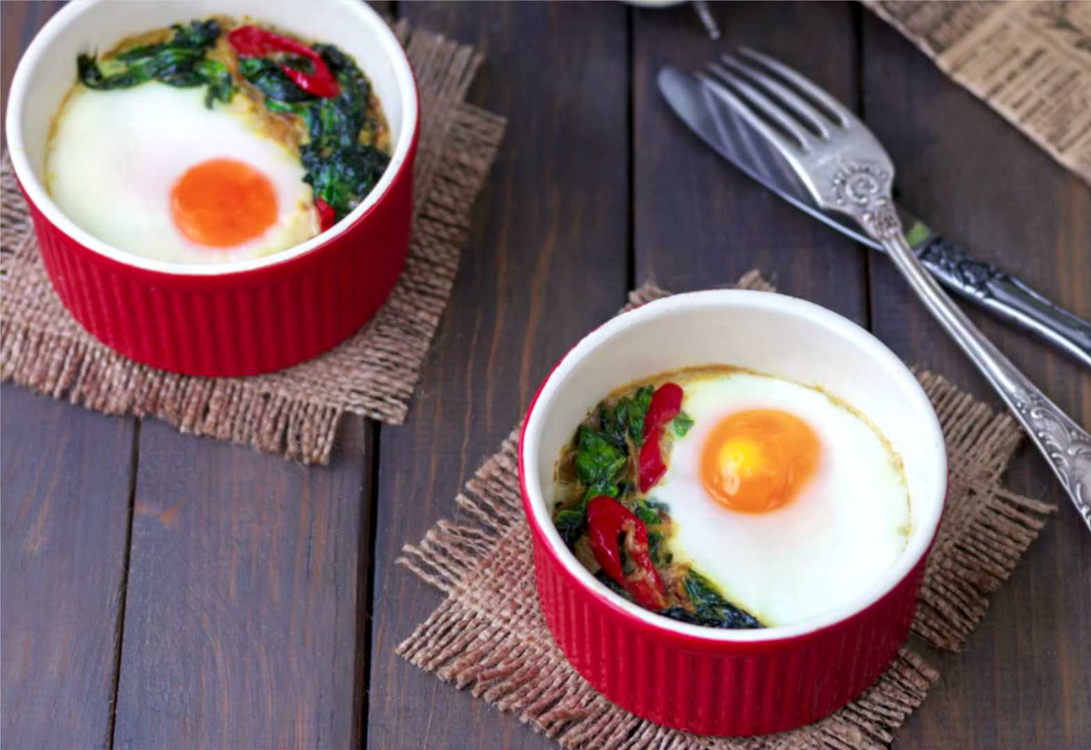 Яичница со шпинатом в духовке-Шаг 10