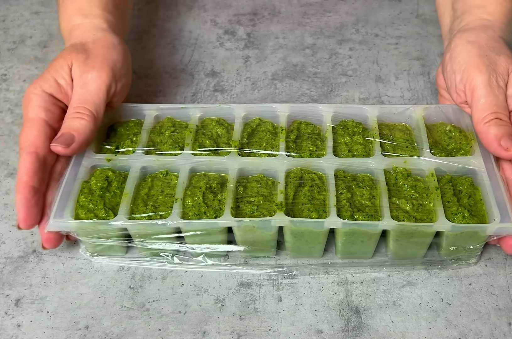Заготовка зелени в банках и кубиках-Шаг 8