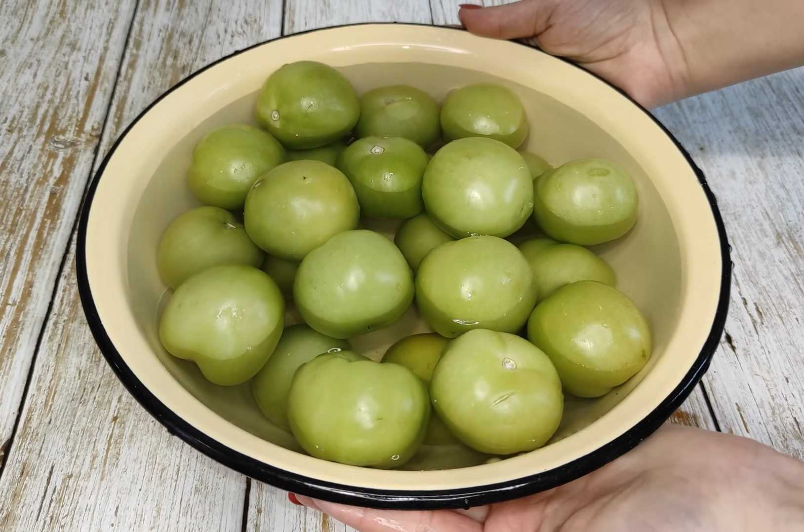 Маринованные зеленые помидоры на зиму-Шаг 1