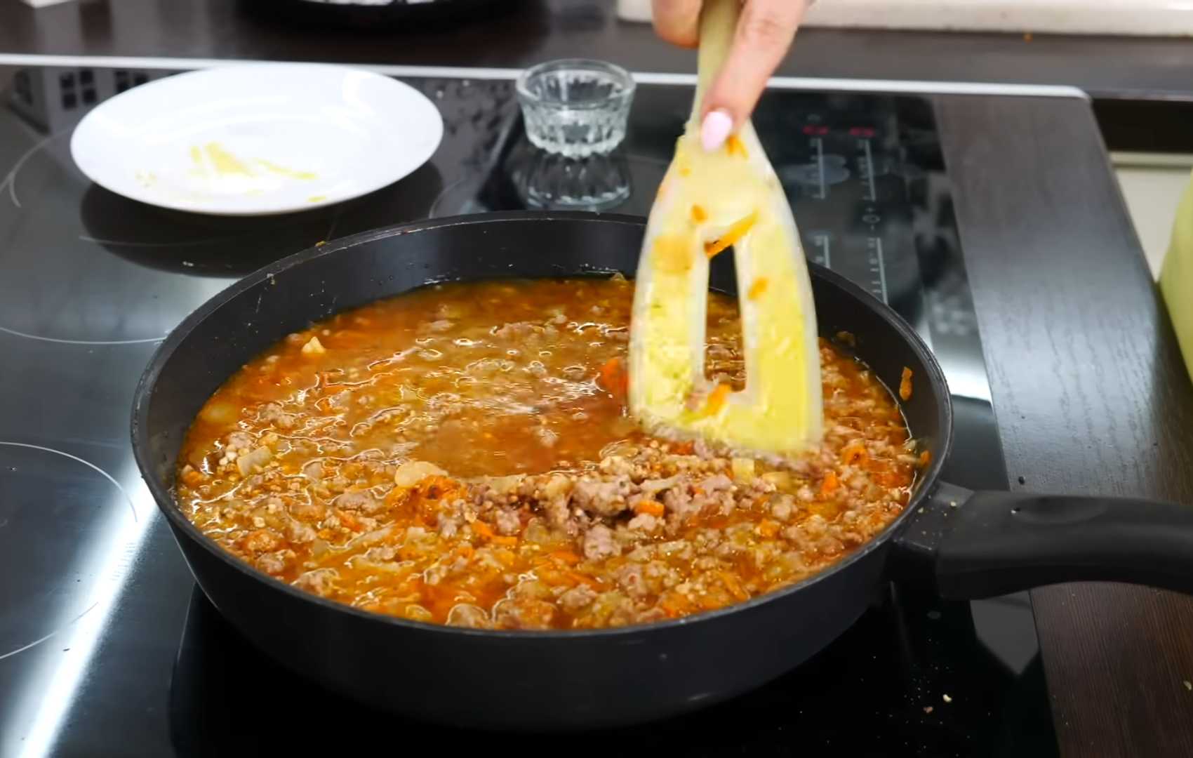 Гречка с фаршем на сковороде-Шаг 9
