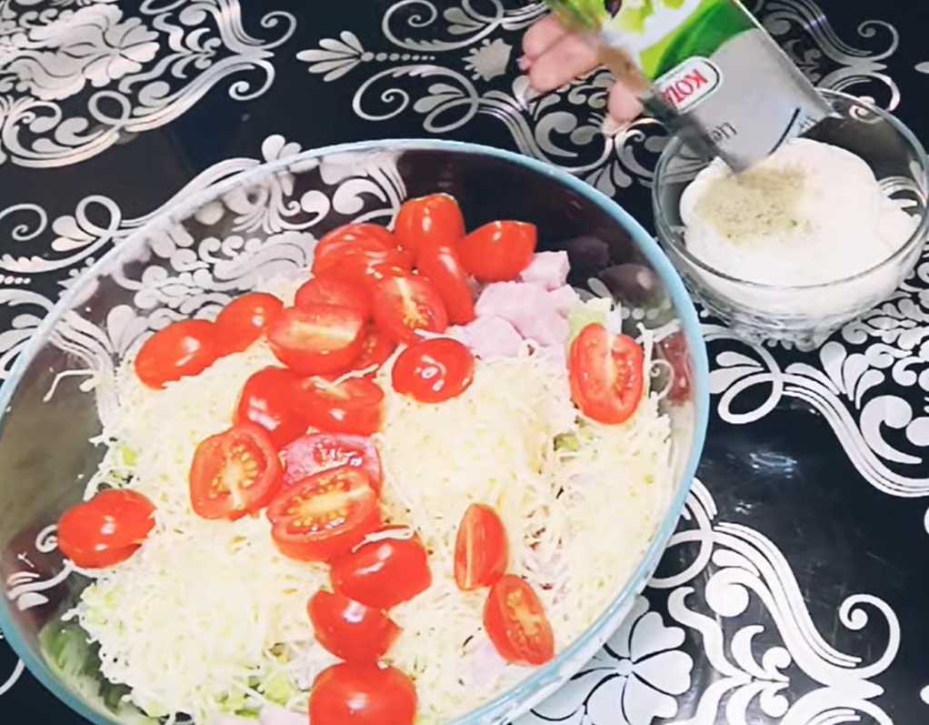Салат Цезарь с ветчиной — Шаг 5