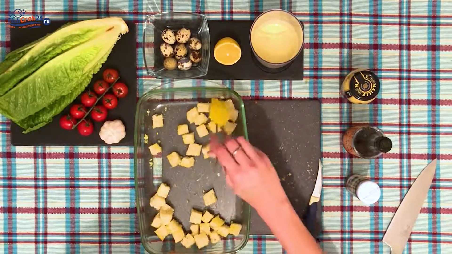 Цезарь с форелью рецепт классический-Шаг 4