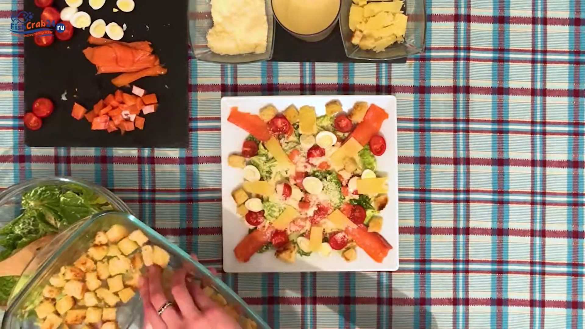 Цезарь с форелью рецепт классический-Шаг 10