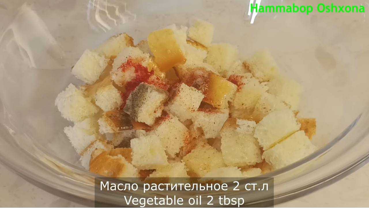 Салат Цезарь с жареной курицей-Шаг 9