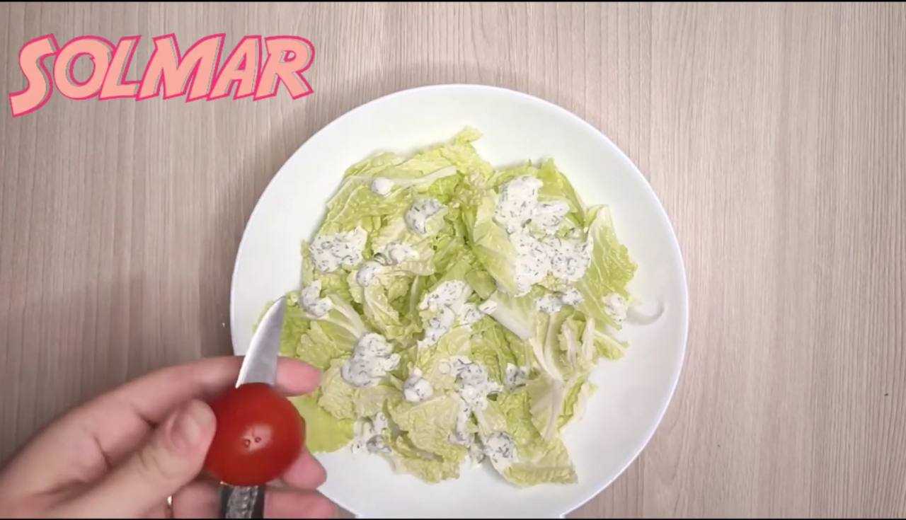 Салат Цезарь с креветками и пекинской капустой-Шаг 7