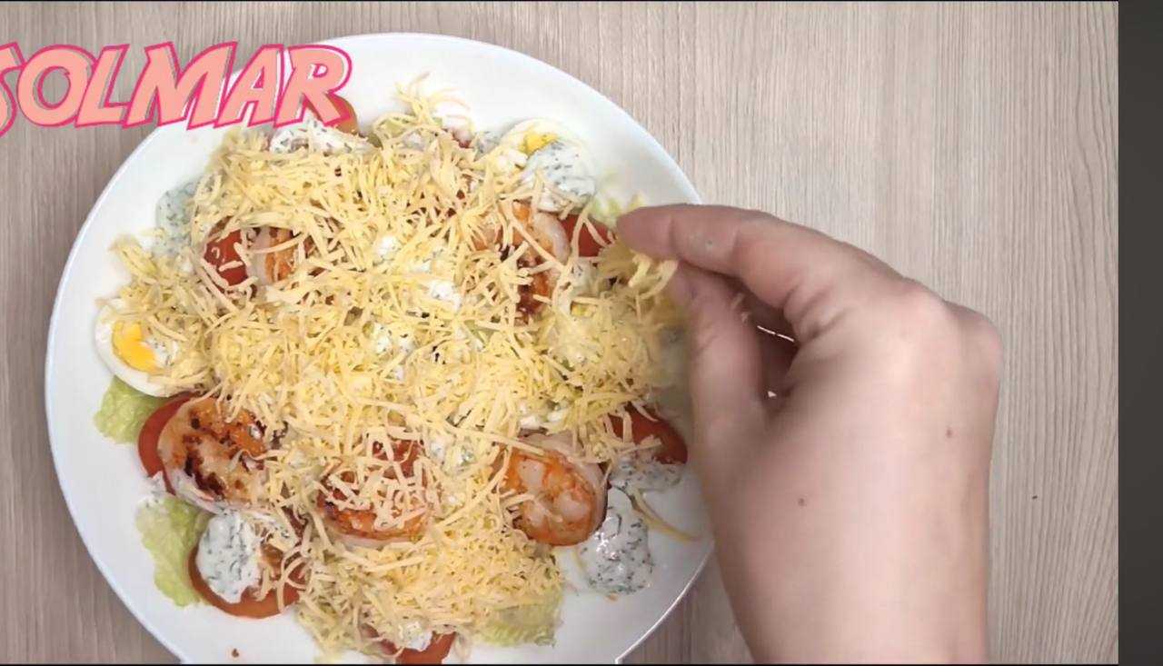 Салат Цезарь с креветками и пекинской капустой-Шаг 9