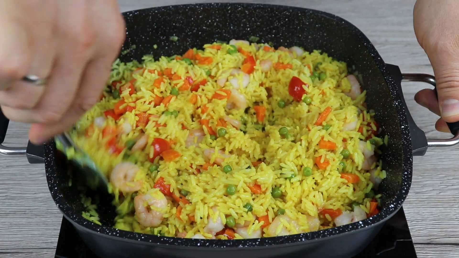 Рис с креветками и овощами-Шаг 12