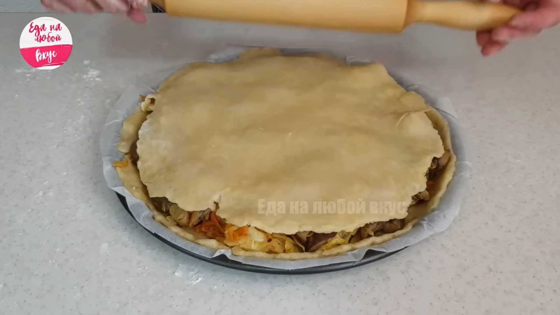 Постный заливной пирог с капустой-Шаг 9
