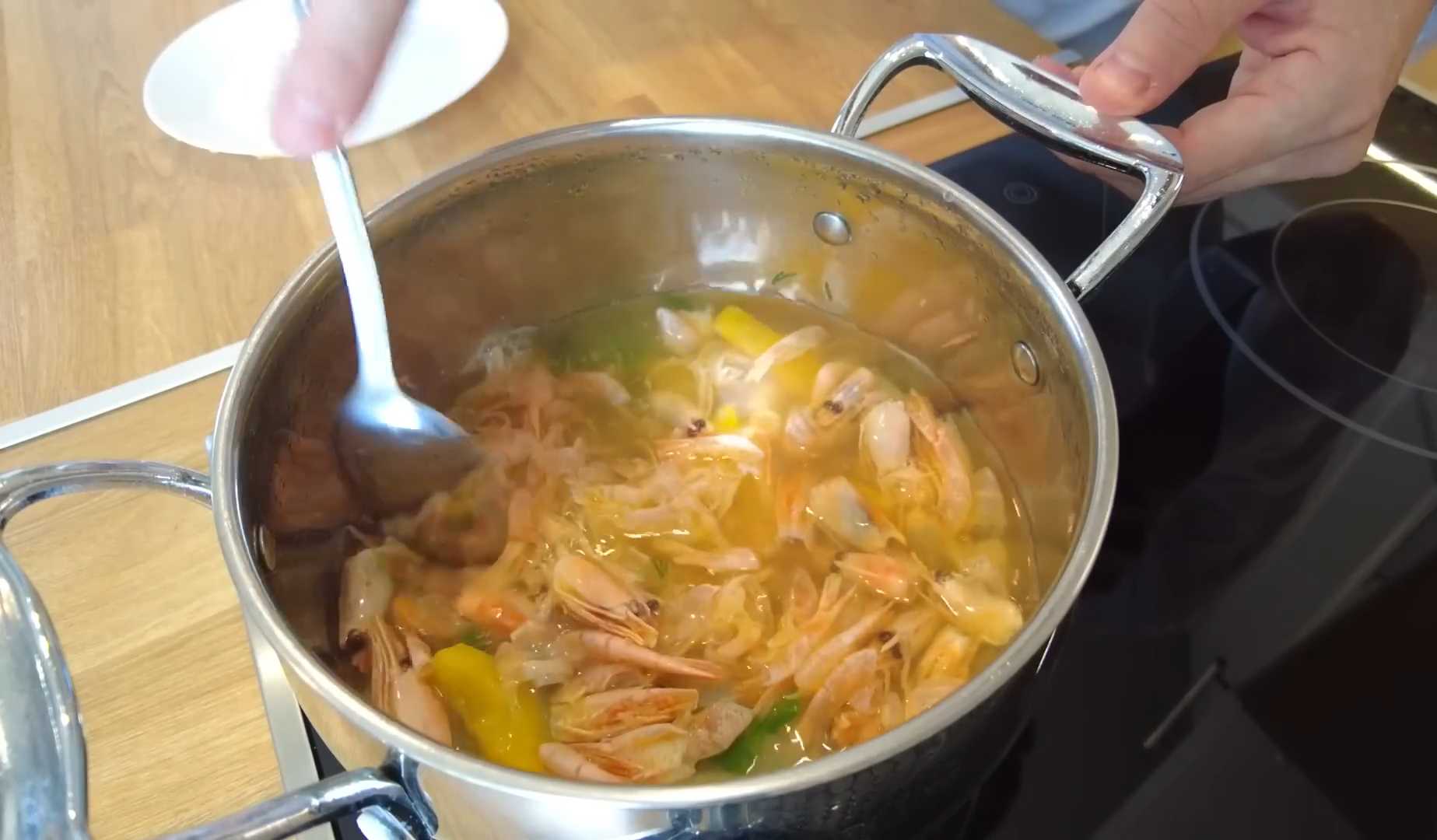 Тыквенный суп с креветками-Шаг 4