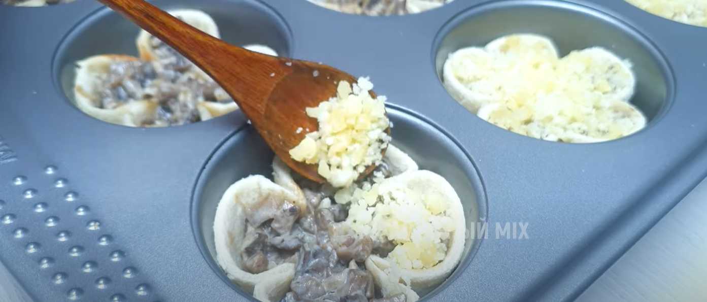 Корзиночки с грибами и сыром-Шаг 8