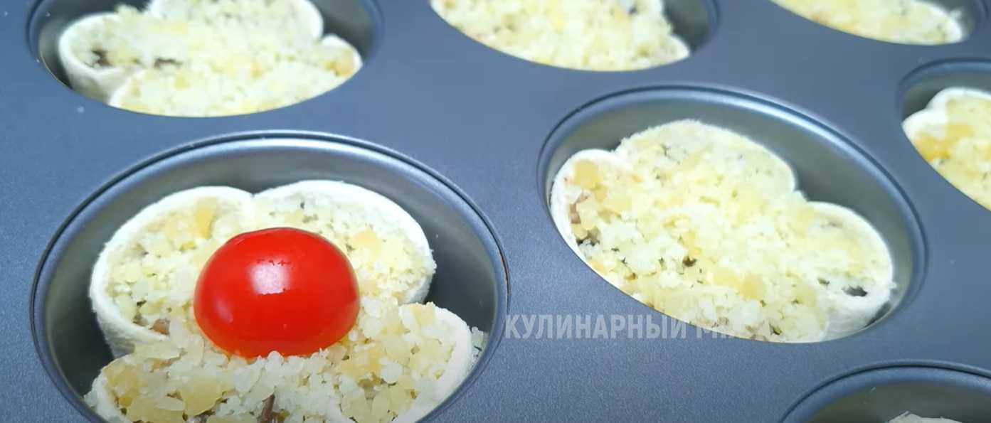 Корзиночки с грибами и сыром-Шаг 9